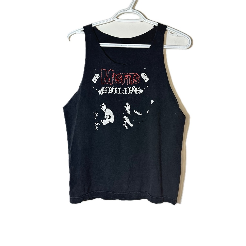 Misfits Goth Grunge Black Graphic Muscle Tee 17.5 Pit to Pit Streetwear Tank Top